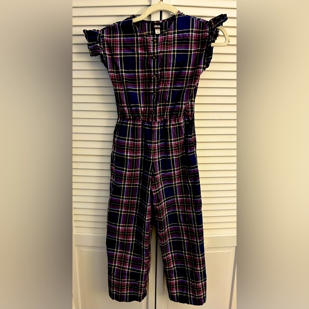 Tea Collection - Flutter-Sleeve Plaid Jumper